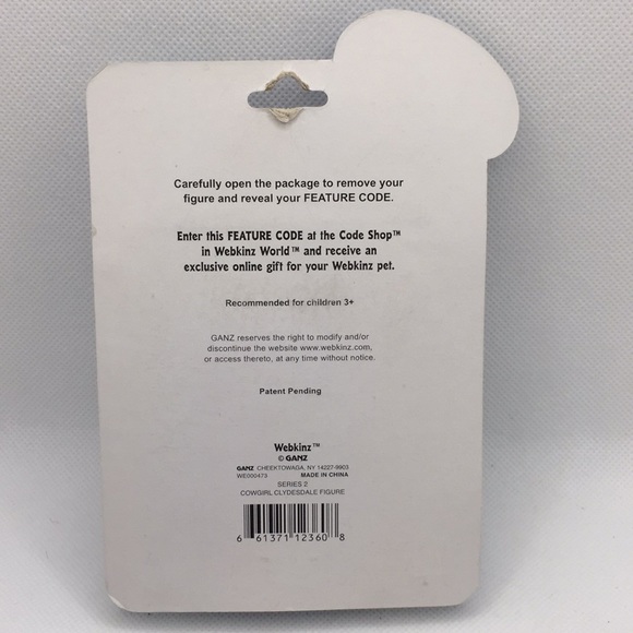 Webkinz Cowgirl Clydesdale Horse Figurine Ganz Toy Feature Code Series 2 New - Picture 5 of 8